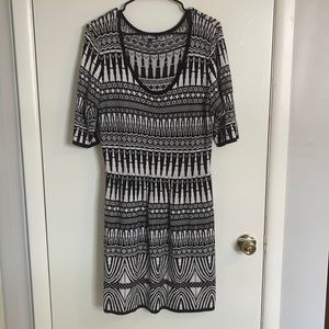 Patterned sweater dress